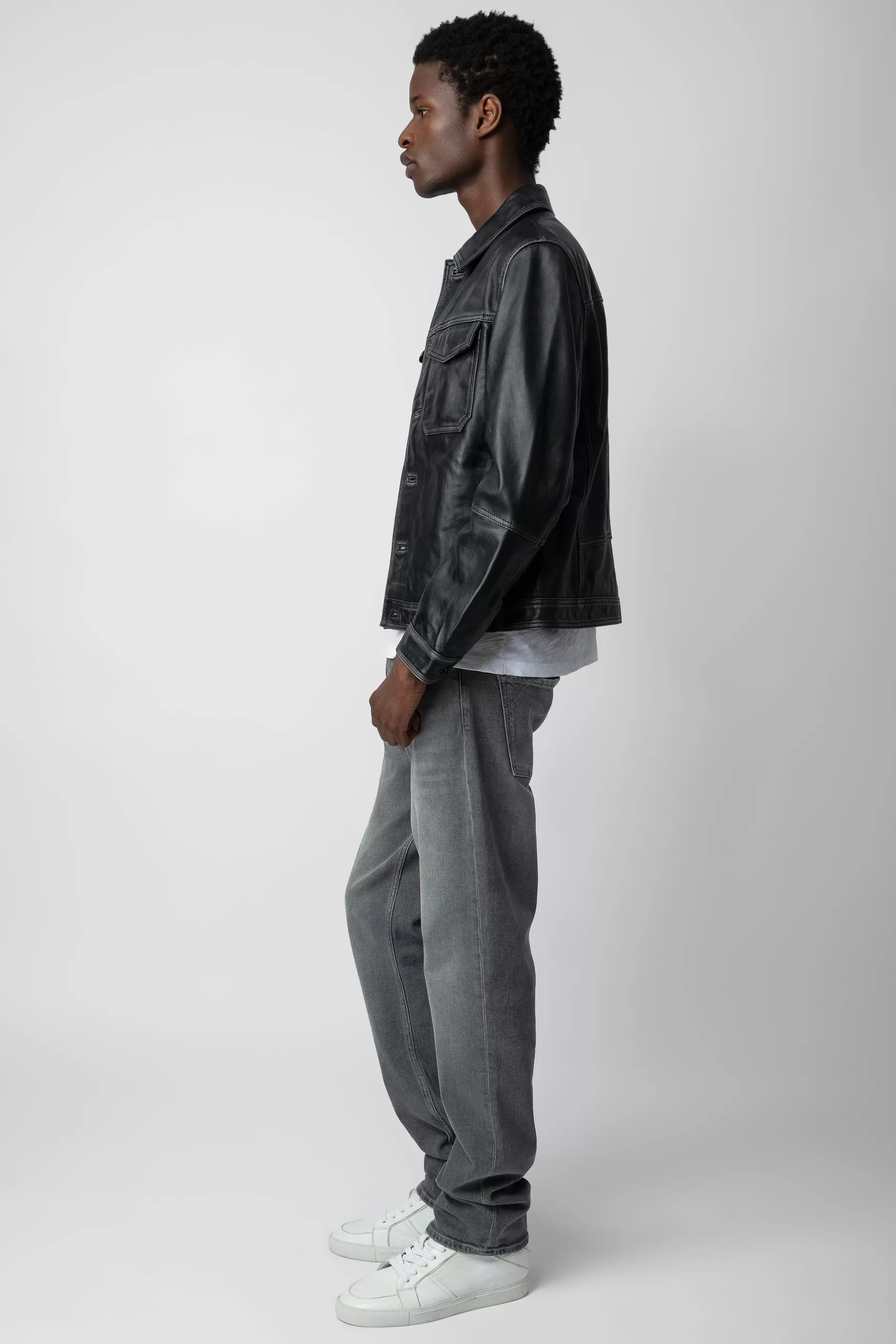 Zadig & Voltaire Veste En Cuir Vintage Lasso^Hommes Manteaux Et Vestes
