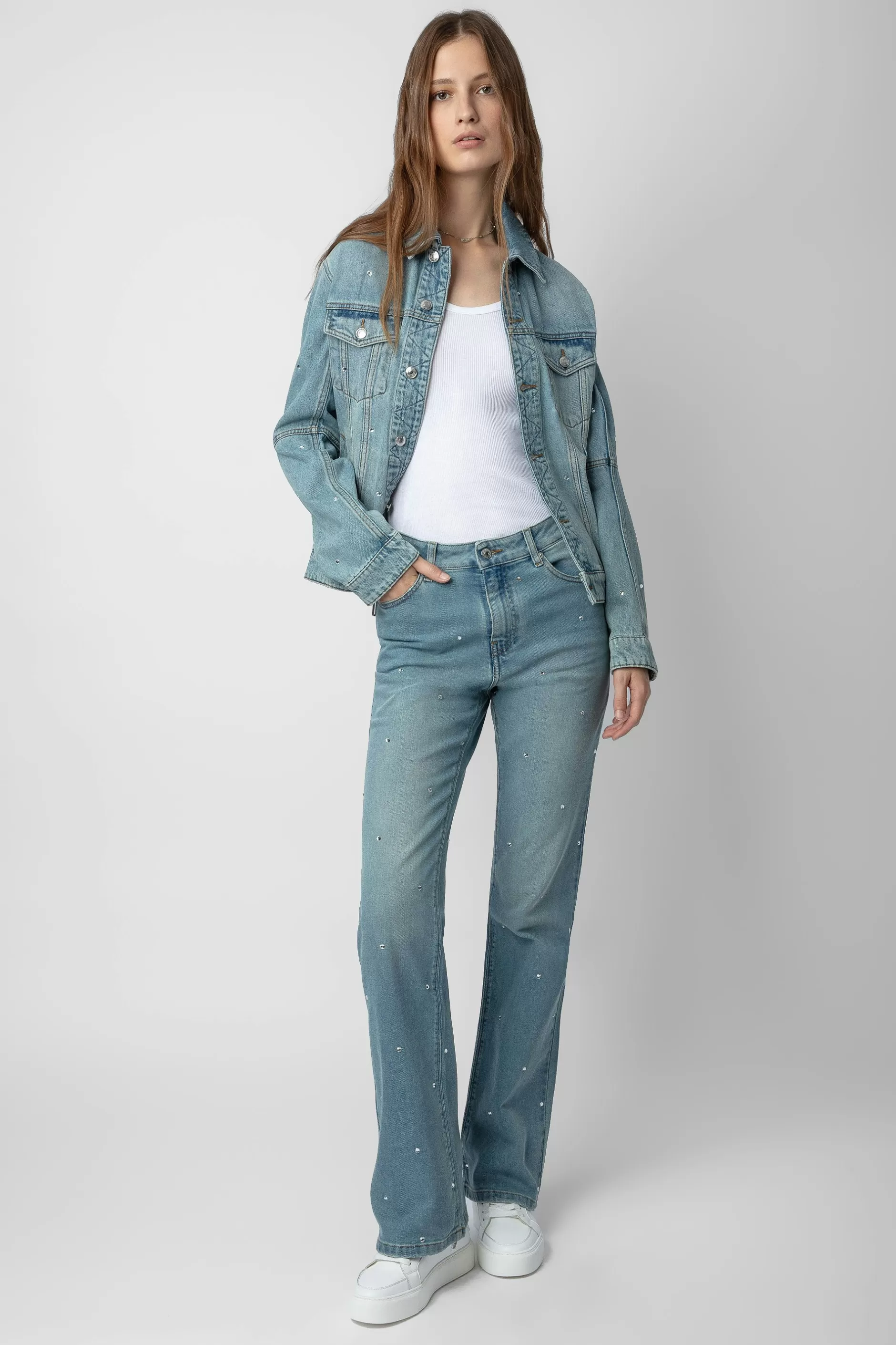 Zadig & Voltaire Veste En Jean Kasy A Strass^Femmes Unisexe